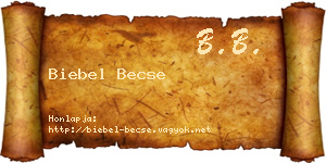 Biebel Becse névjegykártya